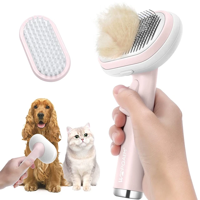 Pet Dog Cat Brush Self Cleaning Slicker Brushes for Shedding & Grooming Removes