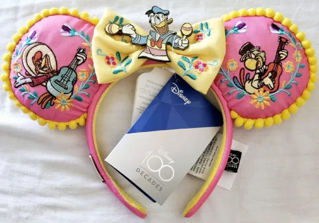 Disney Parks Decades 1950s Three Caballeros Donald Minnie Ears Headband New 2023