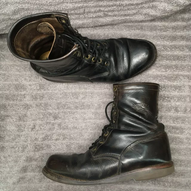 CHIPPEWA BOOTS MENS Size 10D Black Leather 8