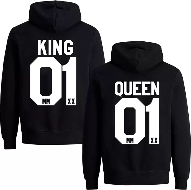 Couples Shop Herren Damen King & Queen HH Hoodie Pullover Partner Pärchen Set