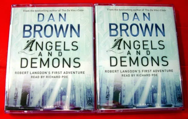 Dan Brown Angels And Demons Robert Langdon 4-Tape Audio Bk Richard Poe Thriller