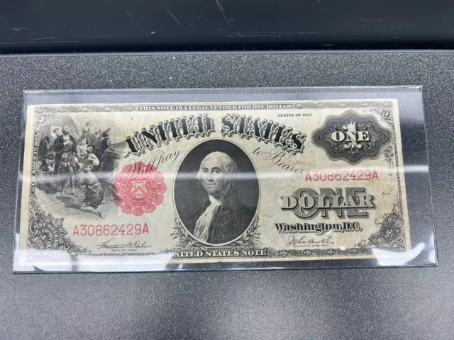 US One Dollar ($1) Series of 1917 United States Note - Legal Tender Red Seal