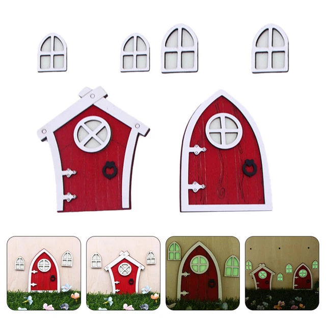 2 Sets Miniature Accessories Luminous Elf Gate Home Decoration Shine