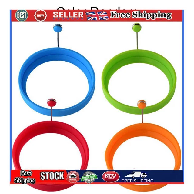 Anelli Cucina Uova Silicone Colore Antiaderente Casuali per Gadget Cucina (Rotondi)