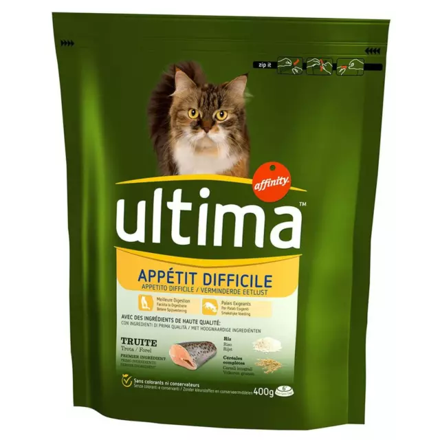 Ultima Appetito Difficile Gatti Crocchette Trota Croccantini Animali 400 Gr