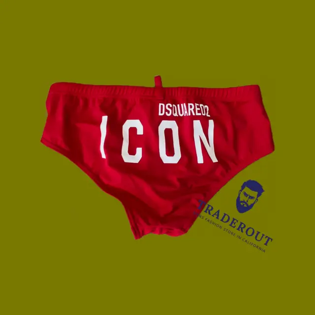 Dsquared2 Men Red Be Icon Made in Italy swim bikini brief swimwear size 30 32