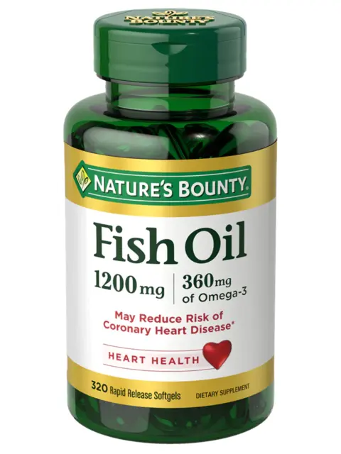 nature's bounty fish oil rapid release softgels 1200 mg 320 ct