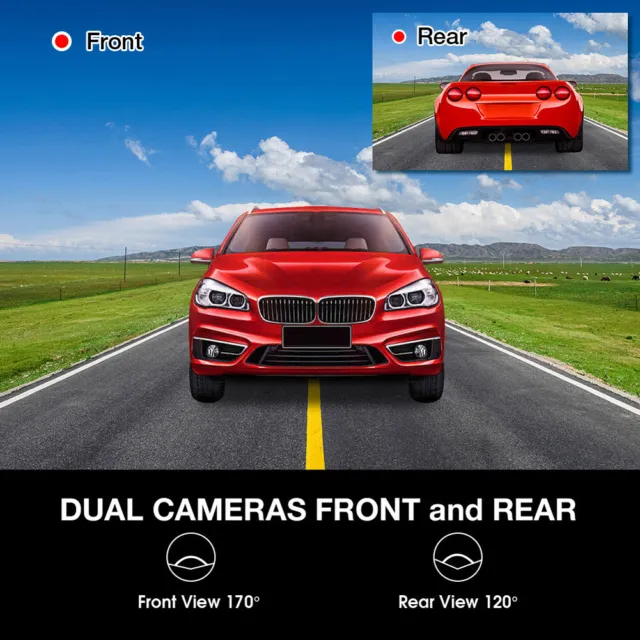 3.2in Camera Recorder Dual Cameras HD 1080P Driving Recorder Dashcam Fit for Car