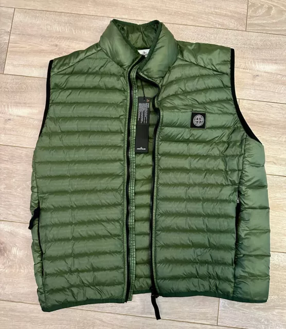 Stone Island Green Packable Down Vest Size L Rrp 450