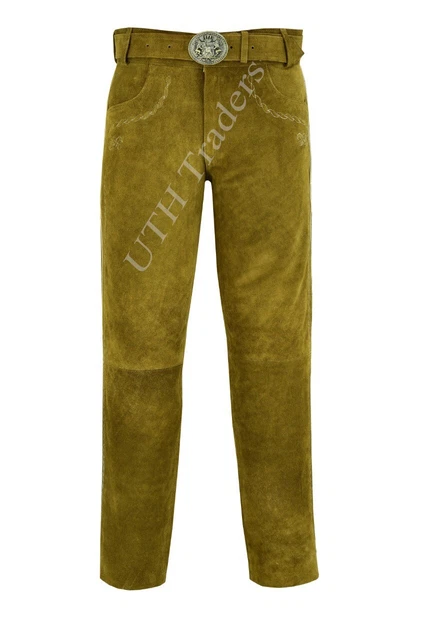 AUTHENTIC Suede Leather Pants/German Bavarian Lederhosen Oktoberfest Men's Pants