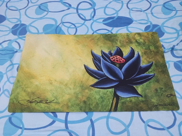 MTG BLACK LOTUS playmat version 1 signed by Chris Rush