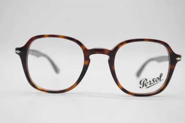 Vintage Glasses Persol 3142-V Braun Silver Oval Frames Eyeglasses