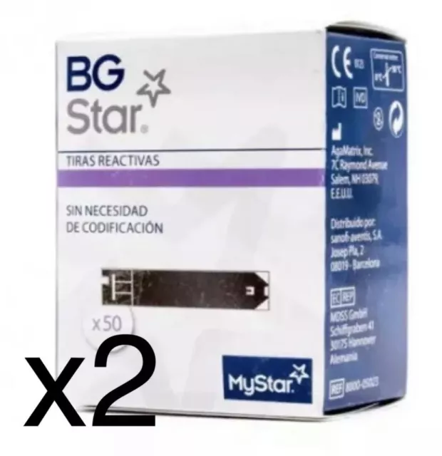 100 Tiras BGSTAR Medidor Glucosa