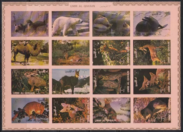 Umm al Qiwain 1972 ** Mi.1130/45 B Klbg. Tiere Animals Fauna Wildlife Bär Bear