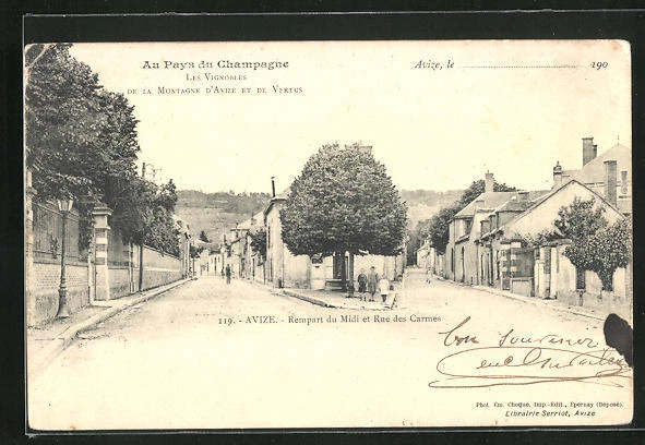 CPA Avize, Rempart du Midi et Rue des Carmes