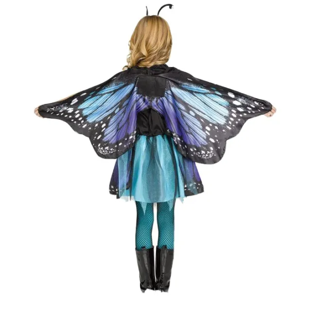 Shy Blue Butterfly Child Girls Costume NEW Dress Wings Headband Fun World Medium
