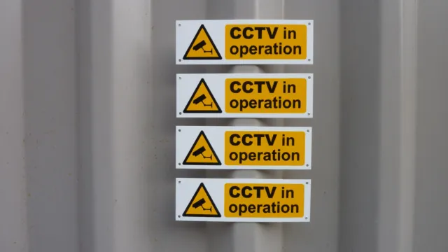 CCTV IN OPERATION *Pack Of 4*  sign or sticker or sticky backed plastic 150x50mm