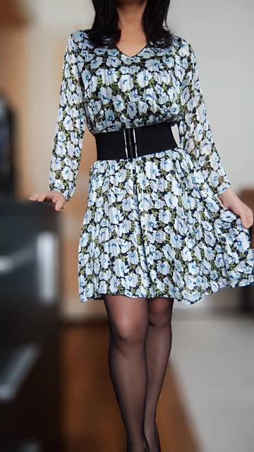 Robe Courte Fluide Doublée, Noire, Femme, Taille 38/40, Très Bon état