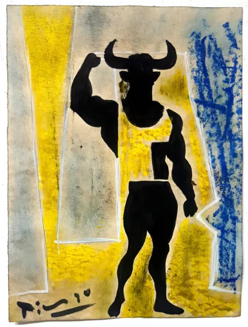 PABLO PICASSO MINOTAUR hand signed cubist surrealist expressionist art ...