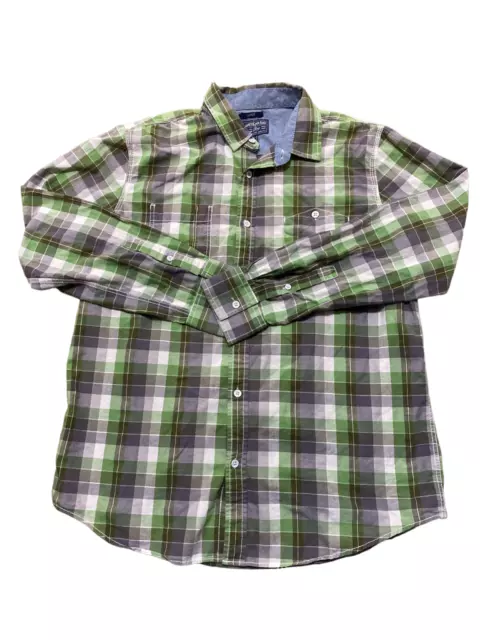 American Rag Mens Multicolor Long Sleeve Button Down Plaid Shirt Size Large