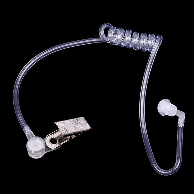10 Auricolari Acustici Trasparenti Con Tubo Per Walkie Talkie E Radio, Neri