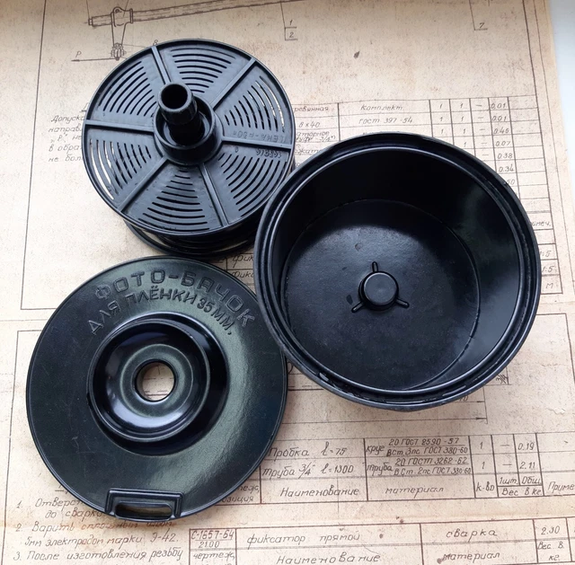 Developing Tank 35mm 16 120 B/WFilm Darkroom Compact Spiral Reel ussr Processing