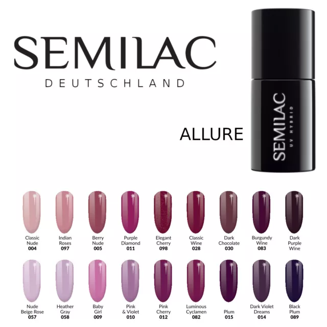 Semilac UV LED Nagellack 7ml , Gel Polish, UV Hybrid, braun Allure