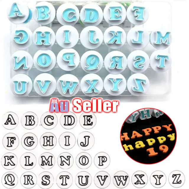 Alphabet Letter Fondant Cake Decorating Mold Mould Set Cutter Icing Number