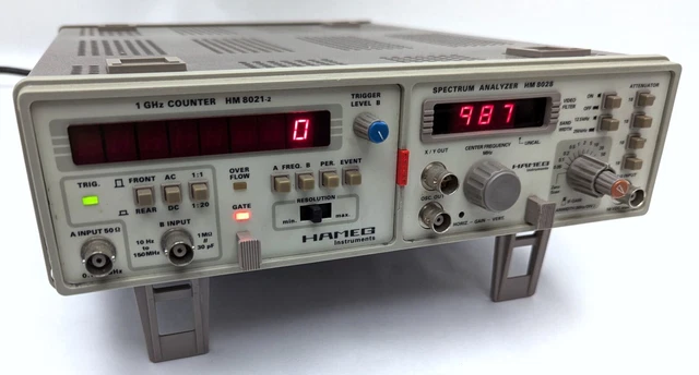 Hameg Dual Mainframe HM8001 - Spectrum Analyzer HM8028 + 1 GHz Counter HM8021-2