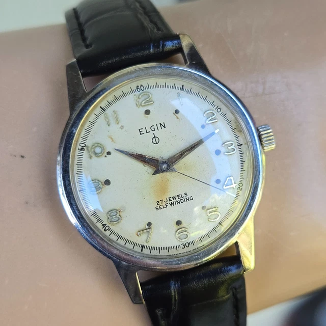 Montre Automatique Homme Du Fonte Swiss - Vintage (années 70-80), Cadran Doré, Bracelet Cuir