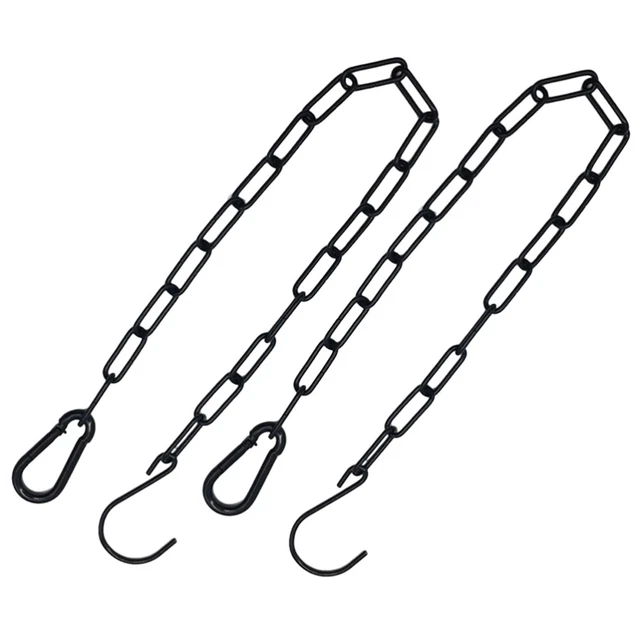 8 Catene Sospese In Metallo Per Vasi - Ganci A S Per Piante, Lanterne E Decorazioni (Nero) - Foto 9