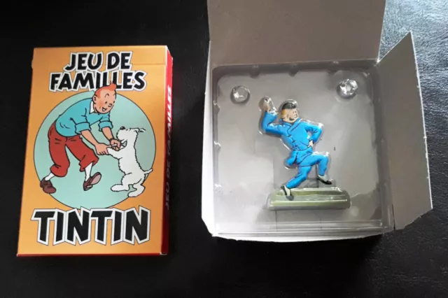 Jeu de cartes TINTIN 7 familles + figurine Archives Tintin Lotus Bleau