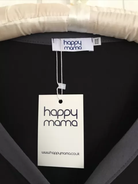 Vestido de noche Happy Mama para mujer maternidad enfermería negro y gris talla 3XL NUEVO CON ETIQUETAS 3