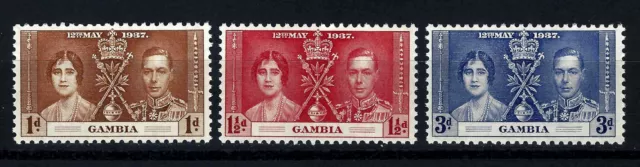 Gambia Stamp Set Sc 129-131 / SG 147-149 - King George VI KGVI Coronation 1937