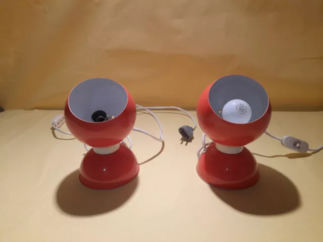 Vends paire de lampes de chevet vintage Eyeball année 1970; Occasion