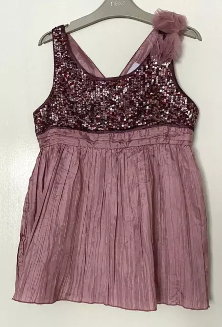 Girl's Next Signature Pink/Berry Sequin Embellished Sleeveless Blouse Age 12yrs