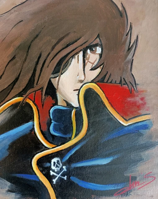 Tableau Peinture Toile Deco Manga Portrait Albator Street Art Original Chrisk