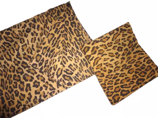 Ralph Lauren Aragon Brown Tan Leopard Amber (2P) Queen Flat Sheet & P/Case Set