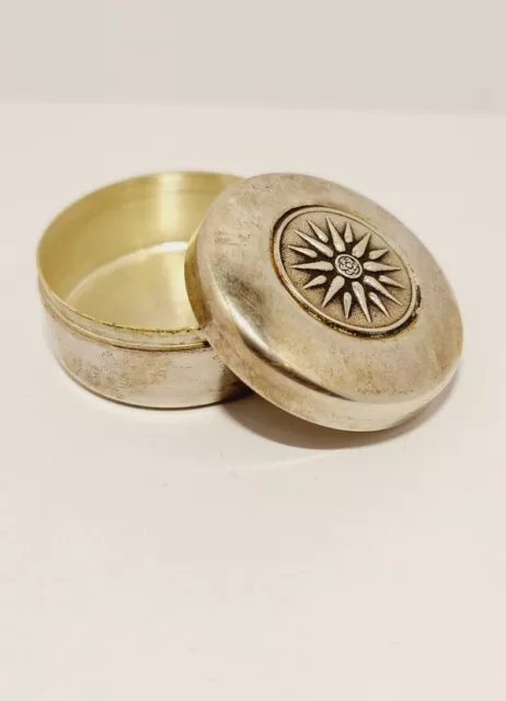 Vintage Sterling Silver Italian made Pillbox/ Snuffbox Rare!