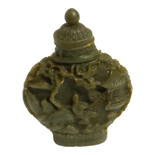 Vtg Snuff Bottle Chinese Design Not Sure What Material Is
