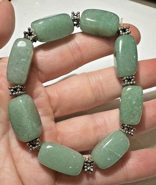 Broche Vintage En Jade Nephrite Vert - Feuille D'érable Canadien, Pierre Sculptée, Occasion