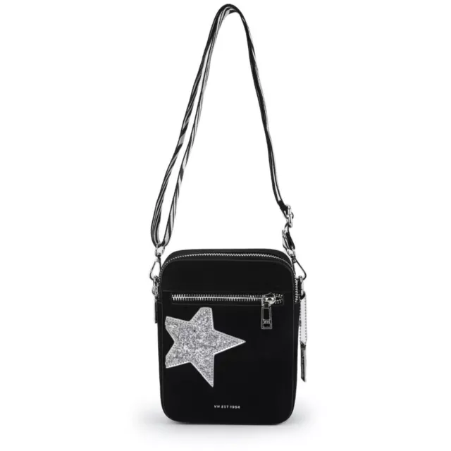 NWT Vintage Havana Rocker Black SILVER Star Crossbody Shoulder Bag Purse