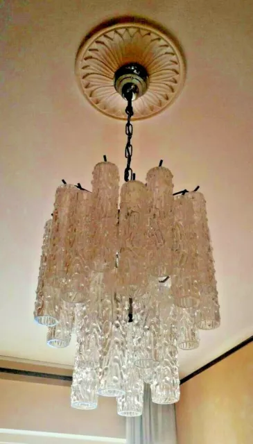 Vintage Venini Chandelier Toni Zuccheri Glasses Design 1970