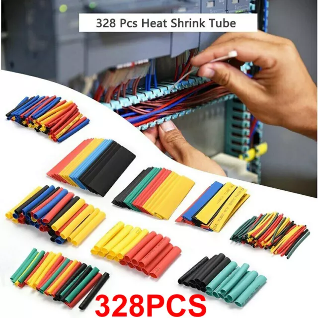 328 Pc Heat Shrink Tubing Electric Insulation Tube Heat Shrink Wrap Cable Sleeve