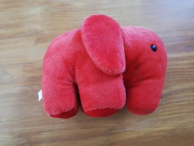 Doudou Peluche Elefanten Éléphant Rouge 2