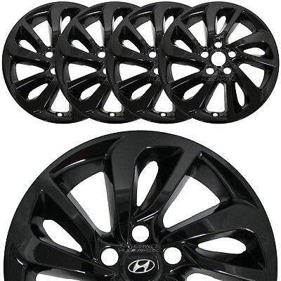 Set of 4 fit Hyundai Tucson 2016-2018 Black 17" Wheel Skins Hub Caps Rim Covers