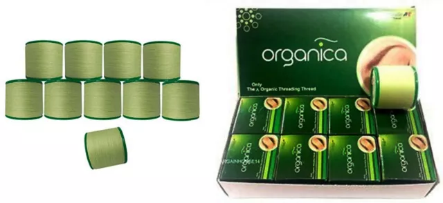 Organica Eyebrow Threading 16 Spool Organic 100% Cotton Thread Hair Remover 2Box