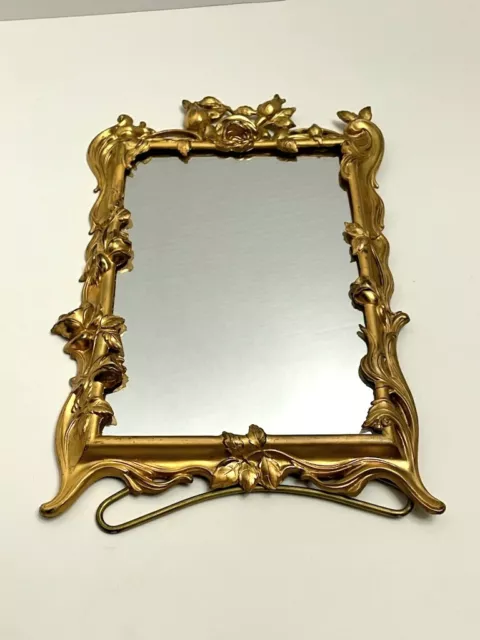 ANTIQUE 1920S-1930S BLACK Shaving Mirror and Stand $41.55