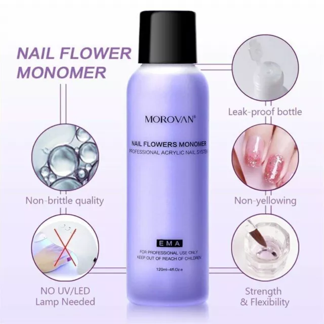 Monomer Acrylic Liquid Powder Nail Polish System Professional 120ML MMA Free