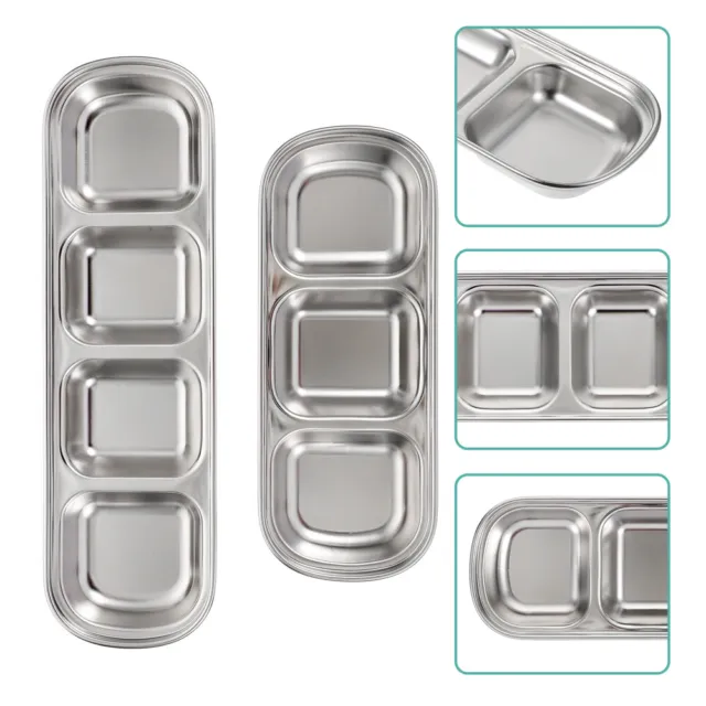 2 Pcs Bunny Feeder Squirrel Stainless Steel Plate Feeding Tray